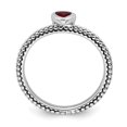 thumbnail image 2 of 925 Sterling Silver Created Ruby Heart Stackable Ring Love Birthstone July Gemstone, 2 of 7