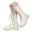 thumbnail image 3 of REDARER Girls Knee High Boots, Winter Boots with Lace Up and Plush Lining, Warm Sneakers for Cold Weather,Size:9.5-10 Years, 3 of 6