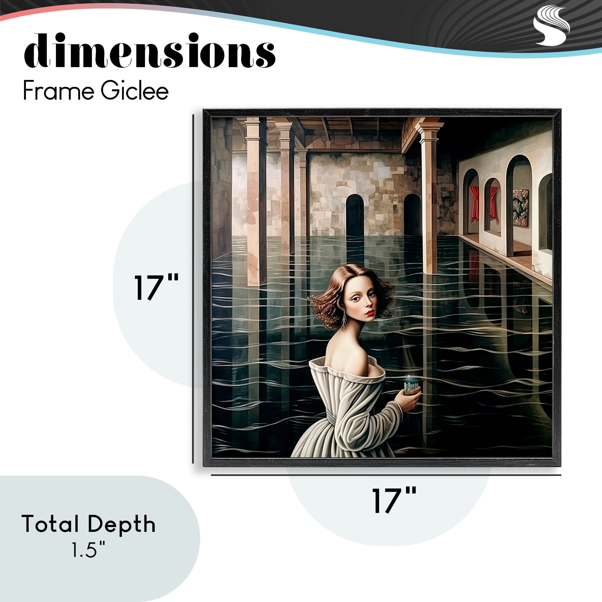 Portal Of Reflections Black Framed Giclee Art, design by Sasha