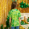 thumbnail image 4 of St. Patrick's Day Girls Boys Shirts 10-12 3D Print Graphic Tees Short Sleeve Casual Round Neck T-Shirt Shamrock Printed Shirt Summer Clothes Z27-Green 3-4 Years, 4 of 4