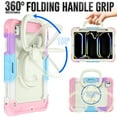 thumbnail image 3 of for iPad Pro 11 Inch 5th Gen 2024 Kids Case Heavy Duty Rugged Shockproof Silicone Hybrid Protective Case Cover Stand + Pencil Holder + Screen Protector for iPad Pro 11 2024 - Colorful Pink, 3 of 8