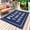 DarkBlue White, variant on White Letter Outdoor Rug 4x6 Ft - Reversible Patio Rug Outdoor Camping Rugs, Modern Minimalist White Text Striped Washable Indoor Outdoor Area Rugs, Non-Slip Outdoor Carpet Runner for Deck/Porch