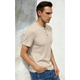 thumbnail image 3 of GIRUNS Men's Short Sleeve Waffle Henley T-Shirt Summer Casual Tee For Men, 3 of 7