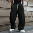thumbnail image 2 of Uncuffed Baggy Sweatpants Men Vintage Comfort Drawstring Waist Jogging Slacks with Pockets Outdoor Travel, 2 of 8