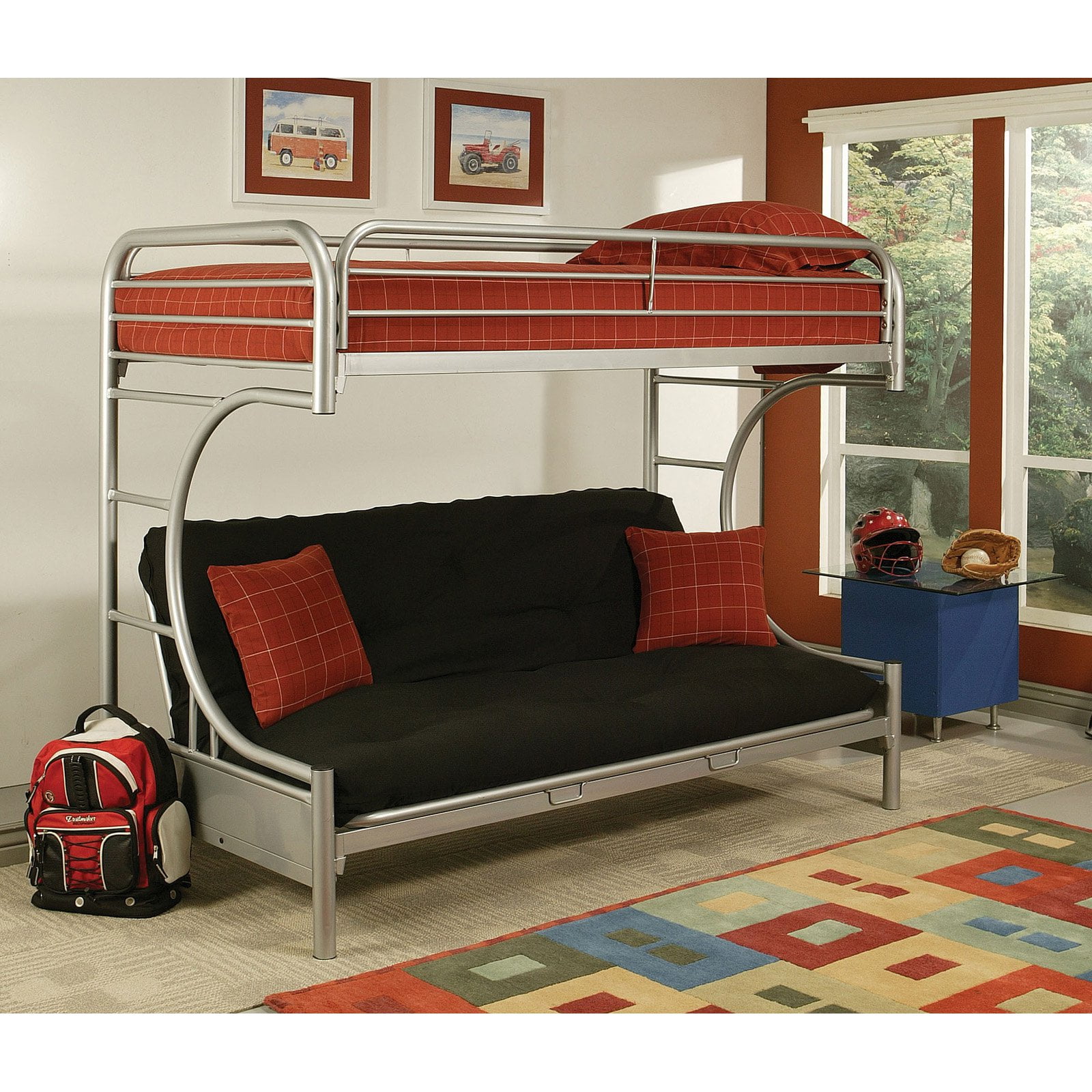 Eclipse Twin Xl Over Futon Metal Bunk Bed Silver Com