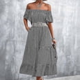 thumbnail image 2 of unique Fashion Women Dresses Summer Casual Short Sleeve Vacation Beach Pockets Long Dress, 2 of 4