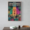 thumbnail image 6 of Vintage Retro Travel Poster Wall Art Gran Museo Del Mundo Maya Merida Mexico Colorful Night Event Print Canvas Poster, 6 of 8