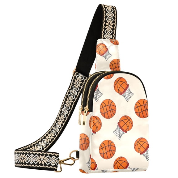 ALAZA Basketball Sling Bag for Women Men Waterproof Crossbody Chest Bags