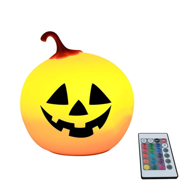 Halloween Night Light Pumpkin Lantern with Remote Control USB Rechargeable 8-Color LED Light 115 mm x 115 mm x 145 mm