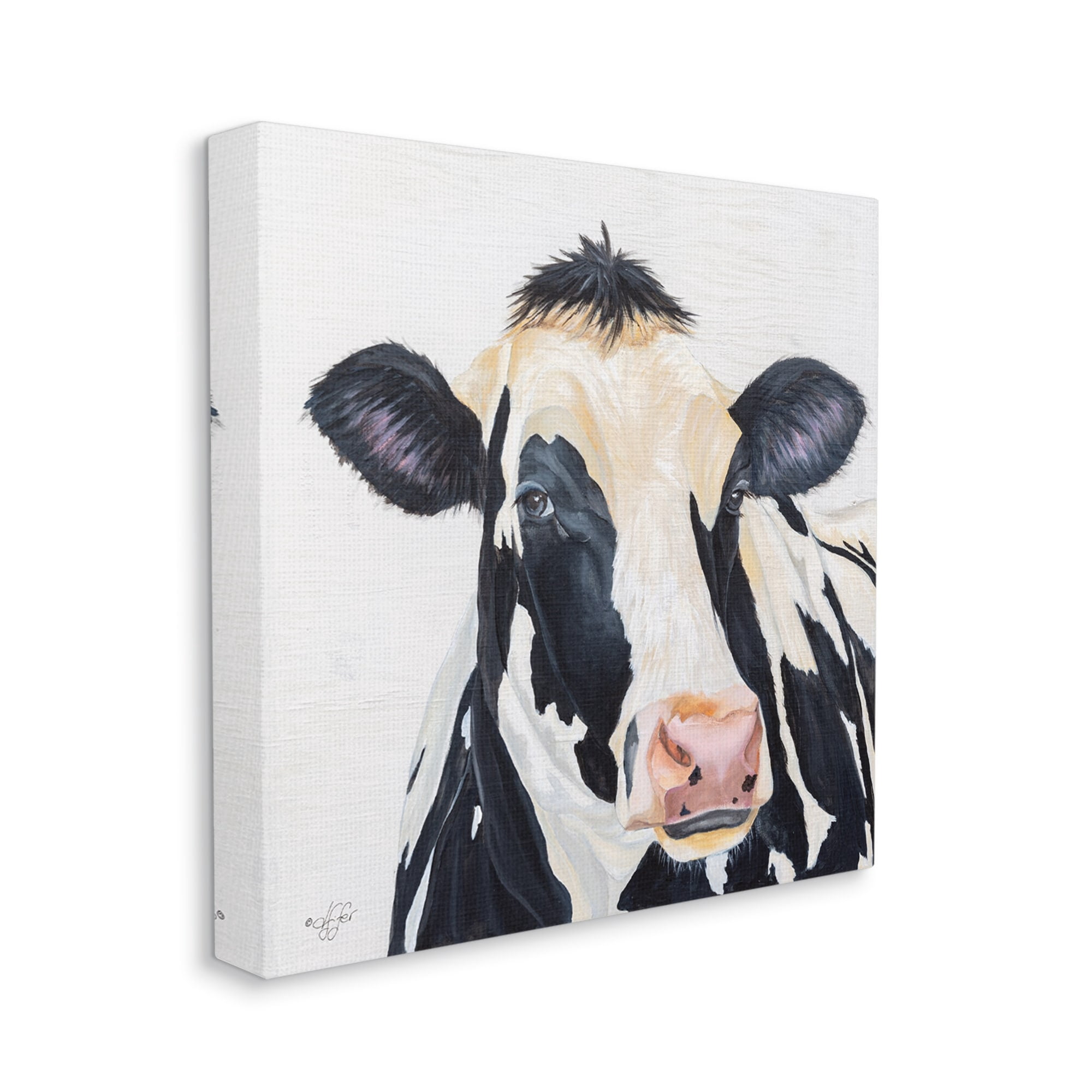 Stupell Industries Farm Cow Cattle Closeup Country Animal Portrait Canvas Wall Art, 36 x 36, Design by Diane Fifer