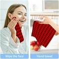 thumbnail image 7 of Coolnut Red Plaid Washcloths, 2 PCS 12 X 12 Inches Cotton Wash Cloths, Highly Absorbent and Soft Face Towels for Bathroom,Gym,Hotel and Spa, 7 of 7