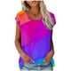 thumbnail image 1 of Elegante mujer elegante manga corta cuello redondo impreso camiseta blusa suelta Tops OAVQHLG3B Store lin121212, 1 of 4