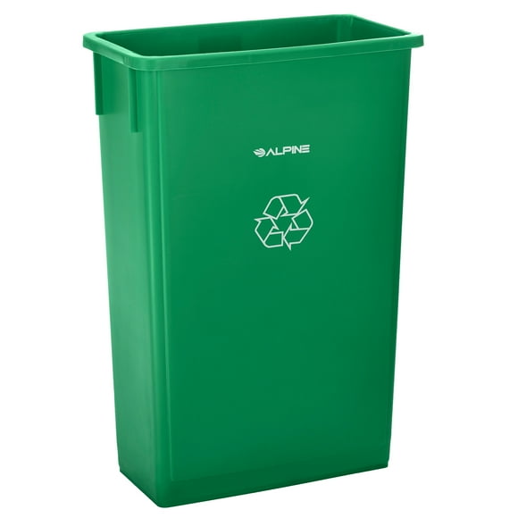 Alpine Industries 23 Gallon Slim Trash Can, Green