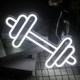 thumbnail image 3 of Lucunstar Letrero de neón para gimnasio, letreros de neón con forma de mancuerna, letrero de luces de neón blancas, pegatinas de pared para gimnasio, decoración de club de fitness, LED de neón como re, 3 of 5