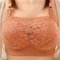 thumbnail image 2 of SMihono Fashion Womens Sexy Lace Everyday Bra Solid Color Full Coverage Underwear Wire Free Breathable Comfy Push Up Bralettes Watermelon Red 44/100BC, 2 of 6