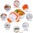 thumbnail image 4 of Fast Heating Food container Dinnerware Food Warmer 12V 220V EU Plug Electric Heated Lunch Box Travel Car Work Heating Bento Box Blue Car Plug, 4 of 6