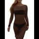 thumbnail image 1 of Vestido de Transparente con Perlas y Diamantes de Imitación para Mujer. Traje de Baño Tipo Bikini. Negro S, 1 of 10