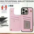 thumbnail image 3 of Floral Pattern Wallet Case Compatible for iPhone 12 Pro / iPhone 12 6.1" with Card Holder, Premuim PU Leather with Rose Flowers Pattern, RFID Blocking Kickstand Shockproof Protection Case, Rose, 3 of 7
