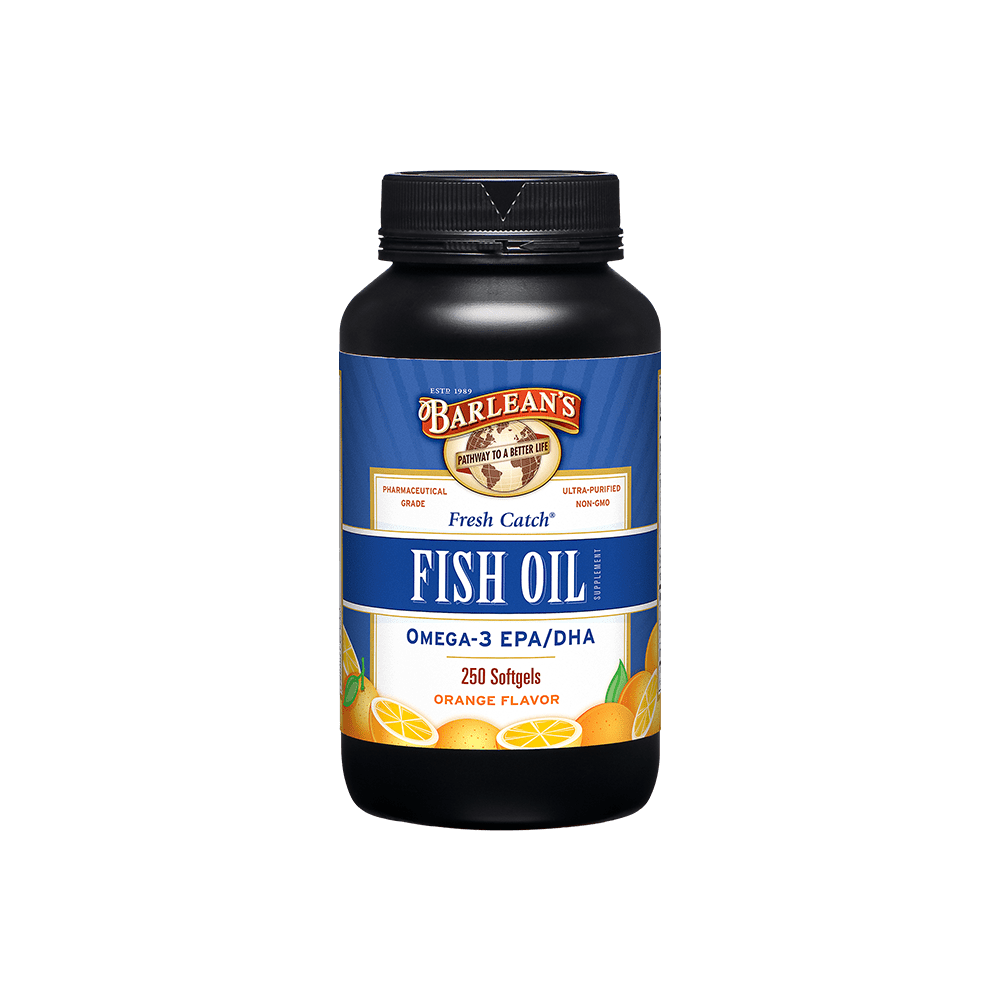 Barlean’s Omega 3 Fish Oil Supplements with Orange Flavor - 1000 mg Softgel with 680 mg EPA /DHA Ultra Purified, Pharmaceutical Grade, Triglyceride Form Fish Oil - Non-GMO, Gluten-Free - 250 Softgels