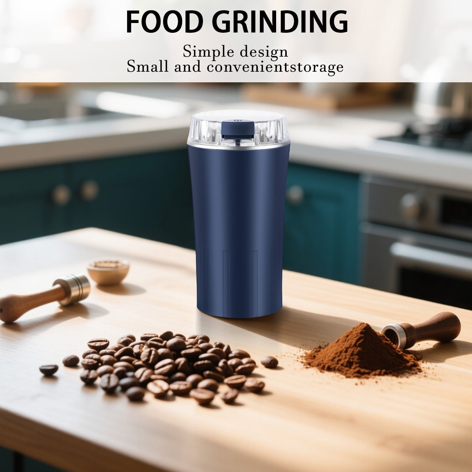 Electric Herb Grinder, 300W Powerful Motor Fast Grinding With One-Touch Operation, 250Ml Capacity Stainless Steel Blades For Coffee Spices Herbs