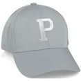 thumbnail image 2 of Daxton Performance Cool Tech Baseball Hat - Light Gray Cap, Silver Logo Letter P, 2 of 3