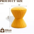 thumbnail image 2 of Multifunction Velvet Ottoman, Upholstered Vanity Stool Chair, Sturdy Round Footstool for Makeup, Living Room, Bedroom, Entryway (Mustard), 2 of 14