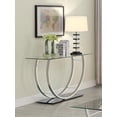 thumbnail image 2 of Danville U-shaped Glass Top Entryway Console Table Chrome, 2 of 6