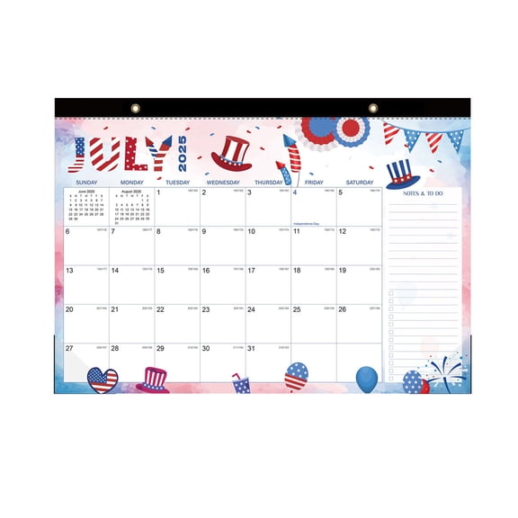 Gnwei 2025-2026 Wall Calendar, Calendar 2025-2026, 18 Month Calendar July 2025 - December 2026, 12.8" x 17.7", Calendar with Twin-Wire Binding, Hanging Hook and Julian Dates