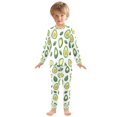thumbnail image 6 of FORMRS Long Sleeve Top and Pants Pajama Set for Niños 2-Piece Sleepwear, Sizes 18M-8Y, Avocado, 6 of 6