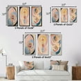 thumbnail image 4 of Designart "Synchronicity Pink Vintage Spiritual Retro Art III" Abstract Painting Framed Wall Art Set Of 3 - Pink Modern Frame Gallery Wall Set For Home Decor, 4 of 6