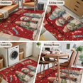 thumbnail image 5 of 3'x5' Area Rugs, Red Snowman Christmas Indoor Outdoor Area Rug for Living Room Bedroom, Xmas Stocking Winter Snowflake Washable Bathroom Rugs Kitchen Floor Carpet Mats Home Decor Aesthetic, 5 of 8