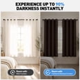 thumbnail image 5 of Brown Blackout Curtains 52 x 72 inch, Thermal Insulated Black Curtains Set of 2, Noise Reduce Room Darkening Drapes for Bedroom, Living Room, Privacy Protection & Energy Save, 5 of 7