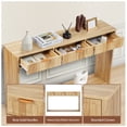 thumbnail image 4 of PHOYAL Fluted Natural Console Table with 3 Drawers, Entryway Table with Storage Shelf, Narrow Wood Sofa Table for Hallway Living Room, 4 of 8