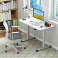 thumbnail image 2 of Topbuy Height Adjustable Electric Desk 44” x 24” Sit to Stand Desk w/ Splice Board Sturdy T-shaped Metal Bracket Cable Management Hole White, 2 of 9