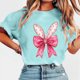 thumbnail image 2 of Tops de Manga Corta de Verano para las Mujeres Imprimir Blusa de Cuello Redondo, Moda Ligera de Poliéster Spandex, 2 of 5