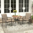 thumbnail image 4 of Vicllax Outdoor Dining Chair Patio Chairs Stacking Metal Modern for Deck Garden, Set of 2, Brown, 4 of 9