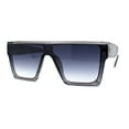 thumbnail image 2 of Retro Mobster Squared Flat Top Plastic Rectangular Sunglasses Slate Smoke, 2 of 4