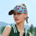 thumbnail image 5 of Honeii Strawberries Print Adult Sunscreen Visor Cap, Adjustable Sun Protection Hat,Sun Visor Hats,UV Protection Outdoor Sports Golf Running Sun Caps, 5 of 7