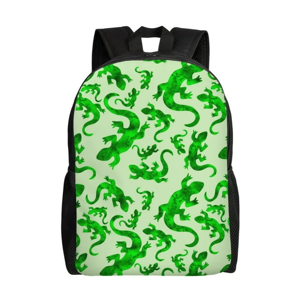 Balery Green Lizard Mochila - Mochila Estilosa y Duradera para Laptop de 15 Pulgadas con Tela Oxford Impermeable