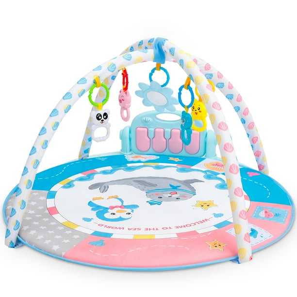 Campmoy Baby Play Mat, 5 in 1 Thick Plush Large Baby Gyms Play Mats