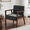 Black04, variant on Gewnee PU Accent Chair with Cedar Legs, High-Density Seat, for Living Room Bedroom,Black