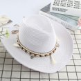 thumbnail image 4 of Womens Crochet Straw Sun Hat Wide Brim Hand Knit Smashable Holiday Bucket, 4 of 5