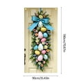 thumbnail image 3 of Qocolhg Happy Easter Door Cover Cute Easter Bunny Door Cover Happy Easter Party Supplies Easter Welcome Door Porch Sign Banner for Spring Easter Holiday Party Decorations, 35.4x70.8 inch, 3 of 6