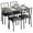 Rustic Gray, variant on 2025 New 5-Piece Rectangular Dining Table Set for 4 - Metal and Wood Kitchen Table with 4 Chairs - Perfect for Small Spaces, Apartments, Breakfast Nooks, Dinettes