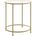 thumbnail image 1 of ZXNYH Round Side Table, Glass End Table with Metal Frame, Gold Coffee Table with Modern Style for Living Room, Balcony, Bedroom, 1 of 8