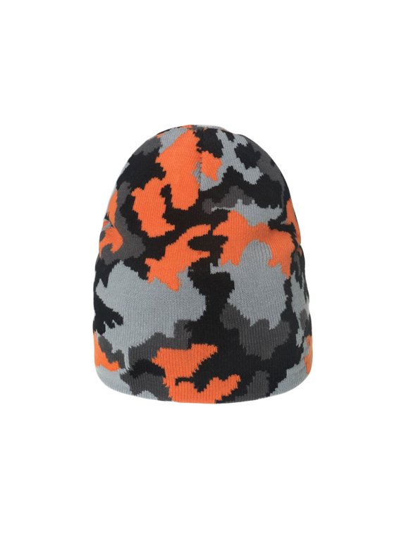 Unisex Knit Soft Warm Cuffed Beanie Hats - Camouflage Tactical Skull Cap YZ50233 (Orange)