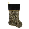 thumbnail image 1 of 20.5 in. Black And Gold Metallic Print Stocking With Velvet Cuff, 1 of 1