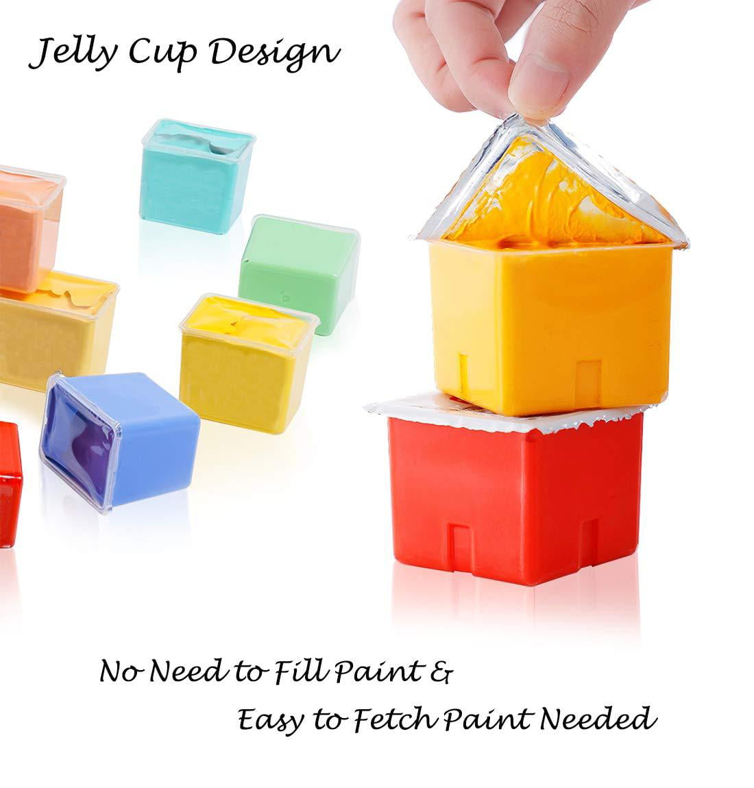 HIMI Gouache Paint Set, 18 Colors x 30ml Unique Jelly Cup Design, Portable  Case with Palette for Artists, Students, Gouache Opaque Watercolor Painting  (Yellow) : : Home & Kitchen