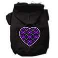 thumbnail image 3 of Pet Dog  Cat Hoodie Screen Printed, "Purple Argyle Heart", 3 of 9