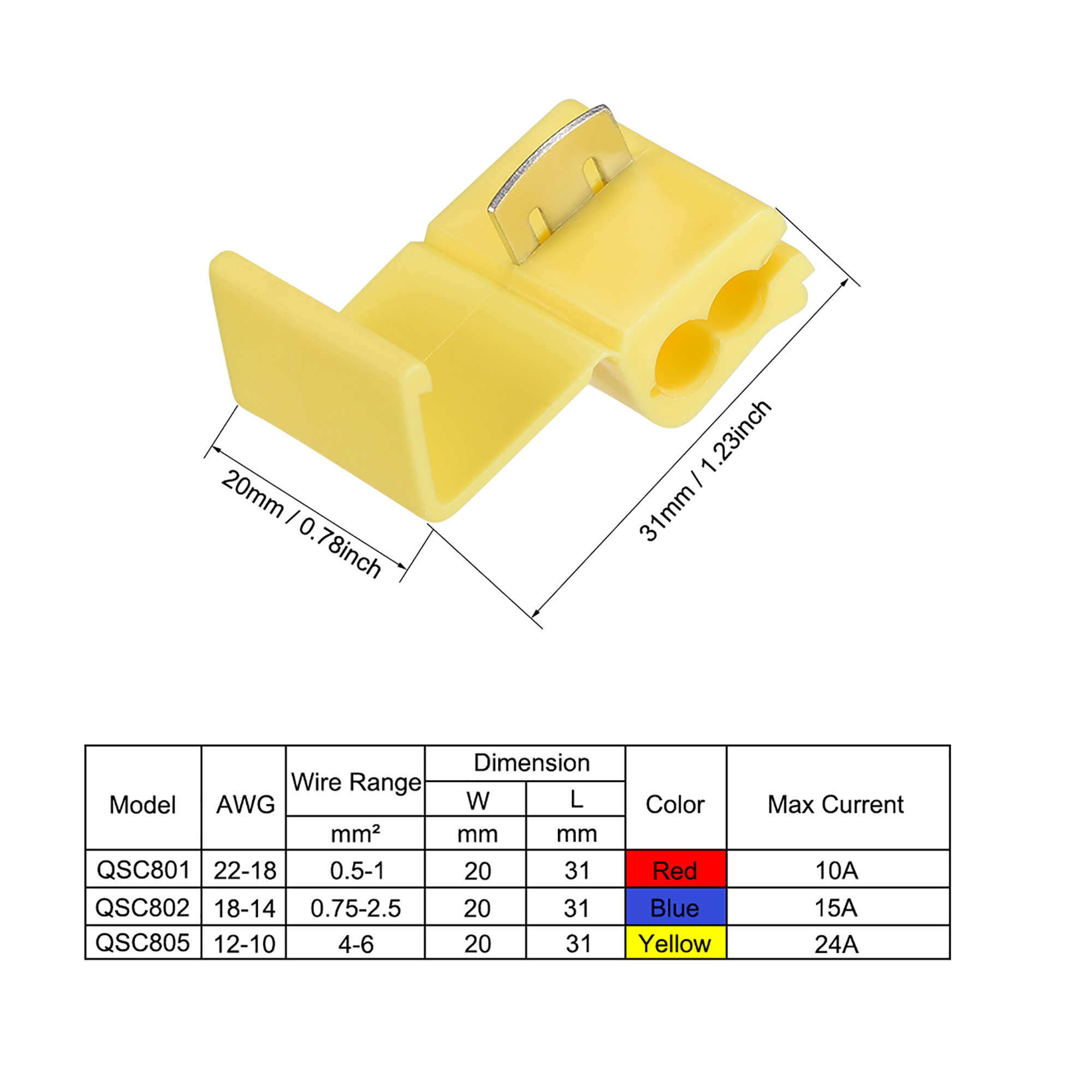 Wire Splice Connector Solderless Quick Splice Snap Wire Connector